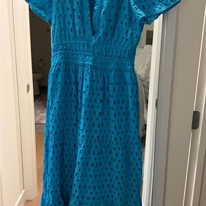 Anthropologie Somerset Maxi Dress in Turquoise Eyelet design
